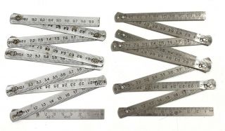 Vintage 100mm Metal Folding Ruler Sewing Measuring Tape Russian Craft