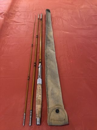 Vintage Split Bamboo Montague Clipper 9’ Fly Fishing Rod 3 Pc.  Eye Repair