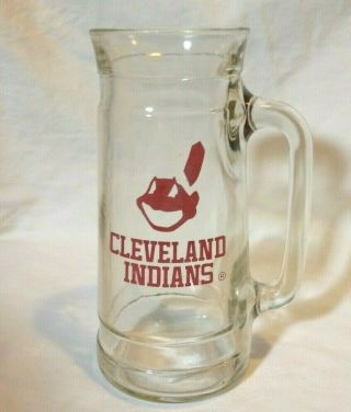 Vintage Cleveland Indians Chief Wahoo Glass Stein Mug 24 Oz 7 " Tall