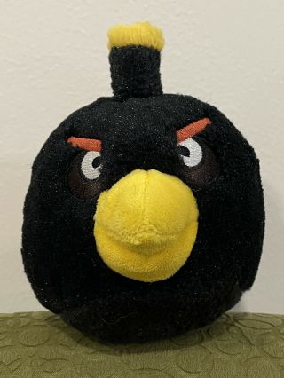 Angry Birds Black Bird Bomb 6 " Plush Stuffed Animal (no Sound)