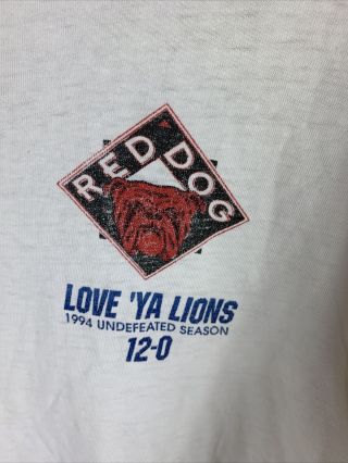 VTG 1994 Red Dog Beer Penn State Football T Shirt XXL Single Stitch Undefeated 2