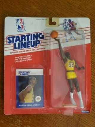 1988 Kareem Abdul Jabbar Starting Lineup Los Angeles Lakers Nba Kenner Rookie