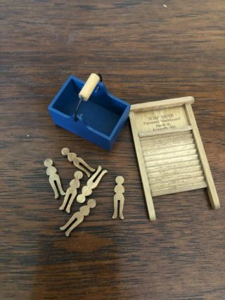 Gail Wilson Washboard Clothespins Early American Doll Series For 9 " Doll Vintage