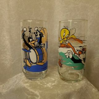 Vintage Pepsi Collector Glasses - Porky Pig,  Daffy Duck Tweety 1979 Looney Tunes