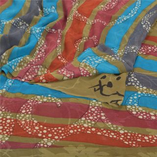 Sanskriti Vintage Sarees Pure Georgette Silk Printed Sari Decor 5yd Craft Fabric