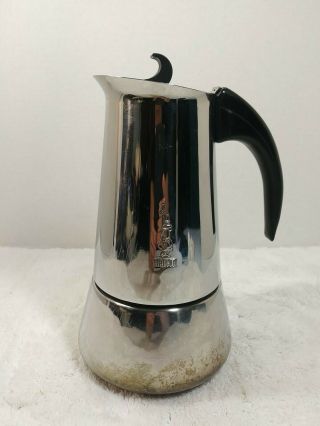 Vintage Bialetti 6 Cup Stovetop Stainless Steel Espresso Coffee Maker 9 " Tall.