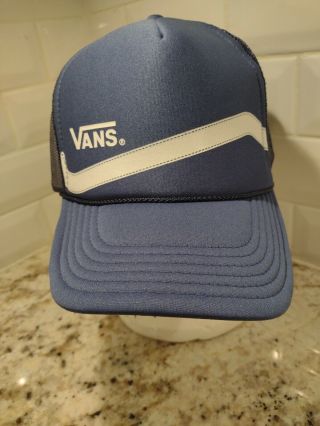 Vintage Otto Hat Vans " Off The Wall " Snapback Cap Trucker Hat Blue Mesh 6