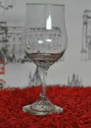 Gorgeous Vintage Twist Stem Wine Glass - 18cm Tall