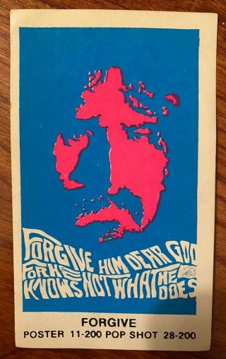 Vintage 1970s Frank Zappa Sticker Forgive Jesus Poster Pop Shot 3 " X 5 " Sticker