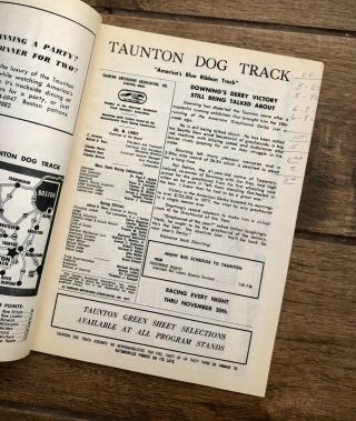 1977 November 20 Vintage Taunton Greyhound Racing 65th Night Dog Track Program 2