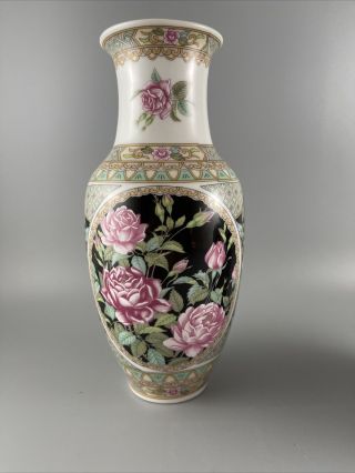 Vintage Pair Lefton Porcelain China Vases Floral Rose 07387 and 07433 - Yr 1989 2