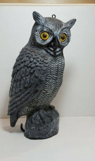 Vintage Great Horned Owl Plastic Blow Mold Decoy Halloween Prop 20 "