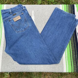 Vintage Made In Usa Wrangler Cowboy Cut 13mwz Denim Jeans Mens 36x34
