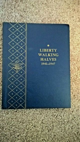 Vtg Deluxe Whitman Coin Album Folder 9424 For Liberty Walking Halves 1941 - 1947