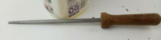 Vintage Chicago Cutlery Knife Sharpening Rod Steel Walnut Solid Wood Handle