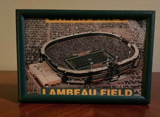 Green Bay Packers Lambeau Field Framed Postcard Vtg Nfl Football Stadium