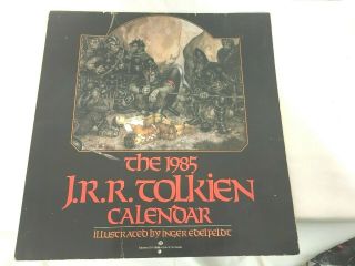 Vtg J.  R.  R.  Tolkien Calendar 1985 Illustrated Inger Edelfeldt Ballantine Books