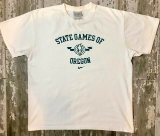 State Games Of Oregon 2004 Vintage Mens Nike T - Shirt Crew Neck Cotton M