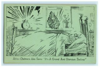 Allis - Chalmers Tractor Farmer Advertising Comic Funny Vintage Antique Postcard