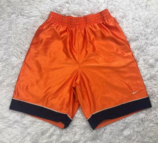 Vintage Nike Basketball Shorts Mens Size M Medium Orange Black Euc Gray Tag