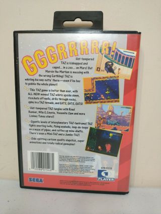 Vintage 1994 Sega Genesis Taz In Escape From Mars Complete Looney Tunes 2