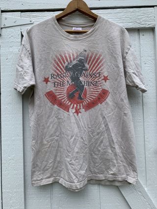 Vintage Rare Band Tee 2009 Rage Against The Machine Rage Tour Tan Shirt Large
