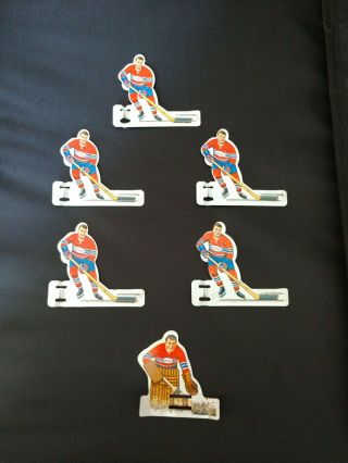 (6) Vintage Coleco Nhl Table Top Hockey Game Metal Players (5) & Goalie Montreal