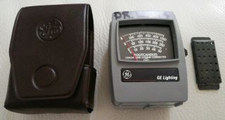 Vintage Ge General Electric 217 Triple Range Footcandles Light Meter W/ Case