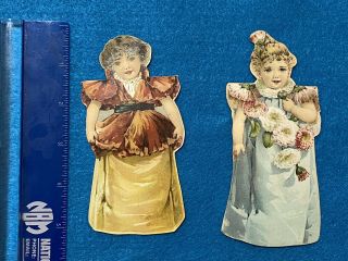 Mr 37 Vintage Advertising Victorian Enameline Stove Polish Trade Cards Girls (2)