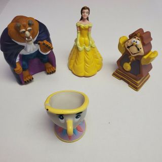 Beauty And The Beast Vintage 1992 Pizza Hut Collectible Puppets Complete Set