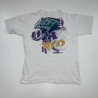 Vintage 90s Umbro T - Shirt Size Medium White Single Stitch