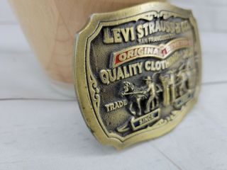 Belt Buckle Levi Strauss Limited Edition Brass Two Horse Brand 2