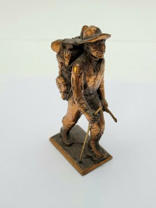 Vintage Skagway Alaska 1968 Copper Prospector Miner Figure Figurine Statue 5 "