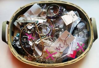 " Whole Box Of Costume Jewelry " - & Vintage Items -