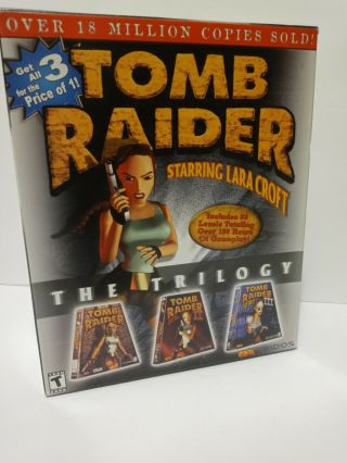 Vintage Eidos Tomb Raider The Trilogy 1,  2,  3 Big Box Pc Retro Game Lara Croft