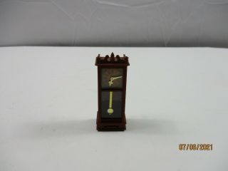 Vintage Dollhouse Miniature Plastic Wind - Up Grandfather Clock Japan