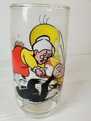 Vintage Sylvester Tweety Bird Granny Looney Tunes Drinking Glass 1979 Pepsi