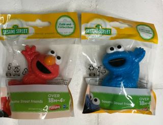 Sesame Street Elmo And Cookie Monster 3” Mini Figure Toy/cake Toppers