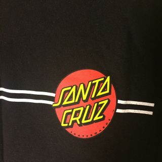 Vintage Santa Cruz The Skateboards Black With Printed Logo Tshirt Large