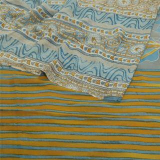Sanskriti Vintage Grey Sarees Pure Georgette Silk Fabric Craft Printed Sari