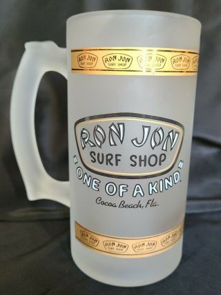 Vintage Ron Jon Surf Shop Frosted Mug 1989 Shark Cruiser " One Of A Kind "