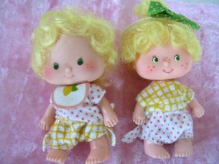 Vintage Kenner Strawberry Shortcake Lem And Ada Dolls,  1979