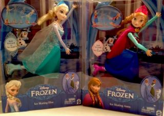 Disney Frozen Elsa & Anna Dolls Set Of Two Ice Skating 12 "