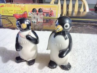 Rare Old Vintage Penguins Salt & Pepper Shakers 3 1/2 " 1950 " S
