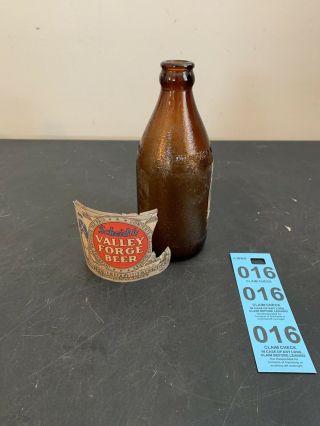 Vintage Scheidt’s Valley Forge Beer 12 Oz.  Steine Beer Bottle Rare Torn Label 2