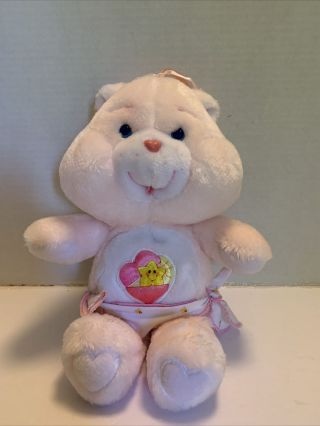 Vtg 1983 Kenner Care Bear Baby Hugs Pink Plush Diaper Heart Star 11 " Plush
