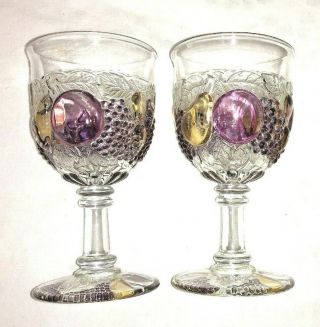 Della Robbia Westmoreland Flashed 6 " Water Goblets Glasses 1058 Guc Vtg