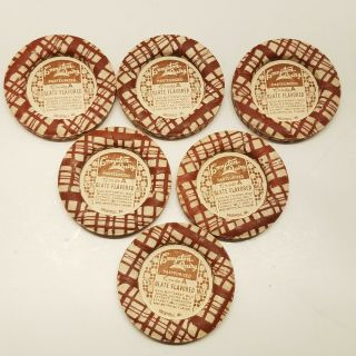 6 Vtg Compton Dairy Chocolate Flavored Grade A Milk Bottle Caps Shelbyville In
