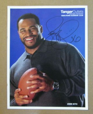 Vintage Jerome Bettis Auto Signed 8 X 10 Color Photo Pittsburgh Steelers