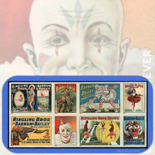 2014 Vintage Circus Posters Block Of 8 Usps Forever® Stamps 4898 - 4905 (b)